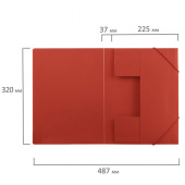 Папка на резинках BRAUBERG "Office", А4, 0,5мм, красная, до 300л, 227711