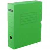 Короб архивный OfficeSpace 75мм, с клапаном, гофрокартон, зеленый, 225414