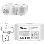 Туалетная бумага рулонная (Т2) Veiro Professional Comfort 2-сл., 170м, белая, Т204 /12/ 127085
