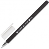 Ручка гелевая черная BRAUBERG "Matt Gel", корпус soft-touch, линия письма 0,35мм, 142944