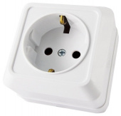 Розетка о/у Ладога SQ1801-0015, 1 гнездо, с/з, 16А, 230В, IP20