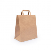 Пакет бумажный с ручками (плоские) 240*140*280, крафт ВС