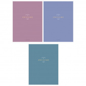 Тетрадь 80л. А4, линейка, скрепка, ArtSpase "Моноколор. Awesome style", ассорти 3 вида, 312145