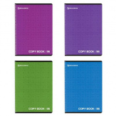 Тетрадь 96л. А4, клетка, гребень, BRAUBERG "Монохром", ассорти 4 вида, 402058