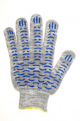 Перчатки хб Премиум ПВХ 5 нитей 10кл, серые (волна)