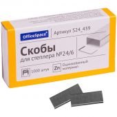 Скобы №24/6 OfficeSpace, оцинкованные, 1000шт/уп, 171435