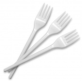 Вилка одноразовая ПС 165мм, 100шт/уп, белая /20/ ЭТ, 11254