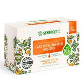 Мыло туалетное Synergetic натуральное, масло мяты и апельсин, 90г, 200103