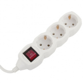 Удлинитель SONNEN U-135GS, 3 розетки, c заземлением, выключатель, 10 А, 5 м, 511435