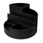 Подставка-органайзер СТАММ "Профи", 130*130*90мм, 6 отделений, черный, 235832