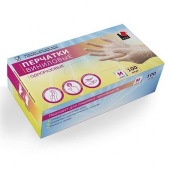 Перчатки виниловые прозрачные, M, 50 пар/упак, ADM, 15637