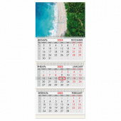 Календарь квартальный 2025г 3 бл. на 3 гр. BRAUBERG "Лагуна", 116135