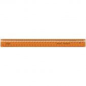 Линейка 30см СТАММ "Neon Crystal", для закройщика, пластик, оранжевая, 001534/ 210496