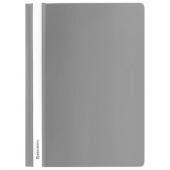 Скоросшиватель пластиковый А4, 180мкм, серый, BRAUBERG, 220387