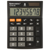 Калькулятор BRAUBERG, 8 разр., ULTRA, черный, 154x115мм, 250507