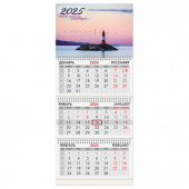 Календарь квартальный 2025г 3 бл. на 3 гр. BRAUBERG "Маяк Удачи", 116102