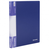 Папка 20 вкладышей BRAUBERG стандарт, синяя, 0,6мм, 221595 