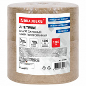 Шпагат джутовый 1200 Текс, 1200м, 1,4кг, d=1,8мм, бобина, BRAUBERG, 607942