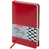 Ежедневник недатированный BRAUBERG "Rainbow", А5, 138*213мм, 136л, под кожу, красный, 111667