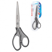 Ножницы 230мм BRAUBERG "SUPER", серо-черные, 2-х сторонняя заточка, эргономичные ручки, 237297