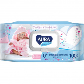 Салфетки влажные 100шт Aura "Ultra comfort", детские, без спирта, 270362/ 127500