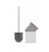 Ерш д/унитаза с подставкой LAIMA "Flat Type", силиконовый (плоский), напольный/настенный, 608131