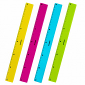 Линейка 30см ЮНЛАНДИЯ, пластик, тонированная, в ассортименте, 210754