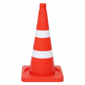 Конус сигнальный 520мм, оранжевый, 2-е белые полосы, 10шт/комп.