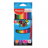 Карандаши 12 цветов MAPED "Color Pep's", трехгранные, заточенные, 180880