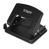 Дырокол STAFF до 20л, металлический, средний, черный, 224649