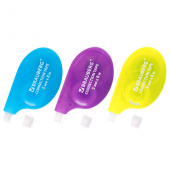 Корректирующая лента BRAUBERG 5мм*8м "NEON", 3шт/блистер, ассорти, 272665