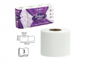 Туалетная бумага на втулке (Т4) LAIMA Deluxe 3-сл., 16,5м, 8шт/упак, белая /7/ 115396