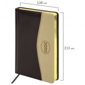 Ежедневник 2025г BRAUBERG "De Luxe", А5, 168л, под кожу, кор/беж., 115778