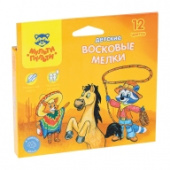 Мелки восковые 12 цветов Мульти-Пульти, утолщенные, круглые, 239189