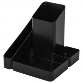 Подставка-органайзер BRAUBERG OFFICE STYLE, 115*122*111мм, 4 отделения, черная, 238097