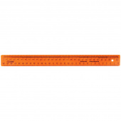 Линейка 30см СТАММ NEON, для закройщика, пластик, оранжевая, 129252