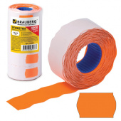 Этикет-лента 26*16 волна оранжевая, 5шт/упак, BRAUBERG, 800 эт/рул., 123582