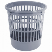 Корзина для бумаг  9л STAFF "Basic", сетчатая, серая, 237916