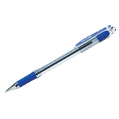 Ручка масляная синяя Berlingo "I-15", резин. грип, линия письма 0,4мм, 209385