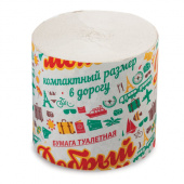 Туалетная бумага б/втулки Добрый моток 1-сл., серая, 25м /48/ 126554