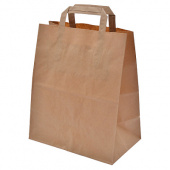 Пакет бумажный с ручками (плоские) 240*140*280, крафт