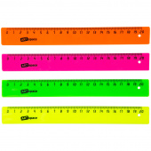 Линейка 20см ArtSpace, пластик, флуоресцентная, ассорти, 256248