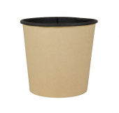 Банка d=115мм, 700мл (крафт/черный) ДНО, 35шт/упак, h=108мм /15/ OSQ Round Bowl 700 BLACK WOOD 