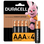 Батарейка AAA (LR03) (мизинчик.) Дюрасел (Duracell), 4шт/блистер, Basic, 450403