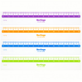 Линейка 15см Berlingo "Color", пластиковая, прозрачная, ассорти, 271111
