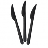 Нож одноразовый ЛЮКС 170мм, 100шт/уп, черный /30/ ЭТ, 33737