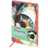 Ежедневник недатированный BRAUBERG "VISTA. Eye", А5, 136л, под кожу, гибкий, 112004