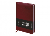 Ежедневник 2026г BRAUBERG "Impression", А5, 168л, под кожу, бордовый