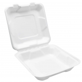 Ланч-бокс 232*228*85мм (1300мл) 50шт/упак., сахарный тростник (белый)