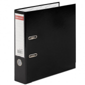 Регистратор BRAUBERG 75мм, полипропилен, черный, металлический уголок, 226595